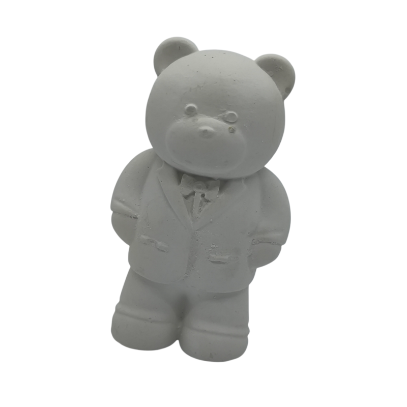 Гіпсова фігурка для розмальовування. Ведмедик в костюмі.