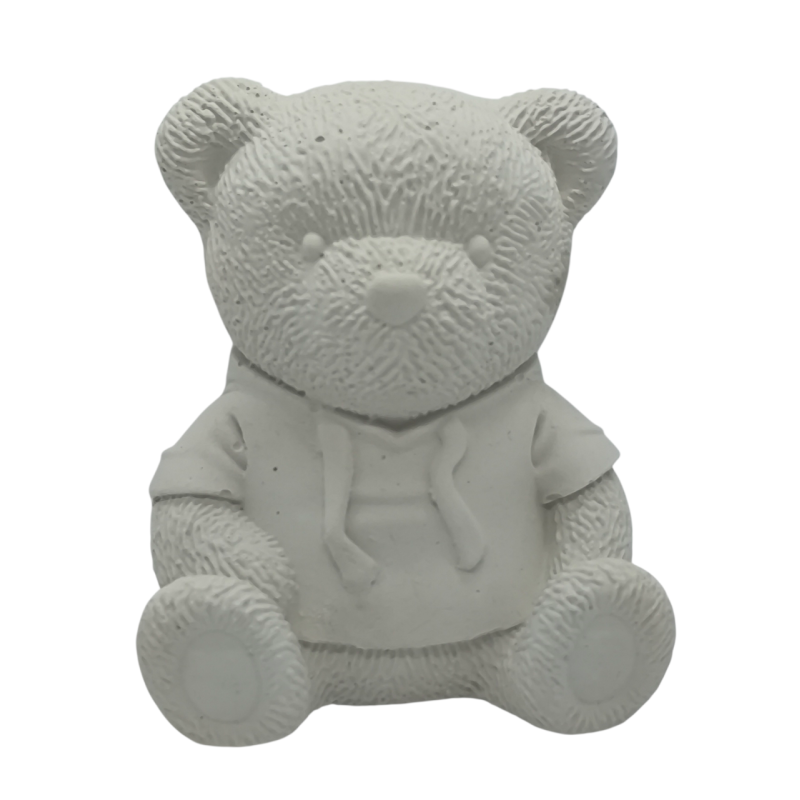 Гіпсова фігурка для розмальовування. Ведмедик в худі 2.