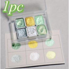 Акварельні фарби з перломутром 6 кольорів трави.