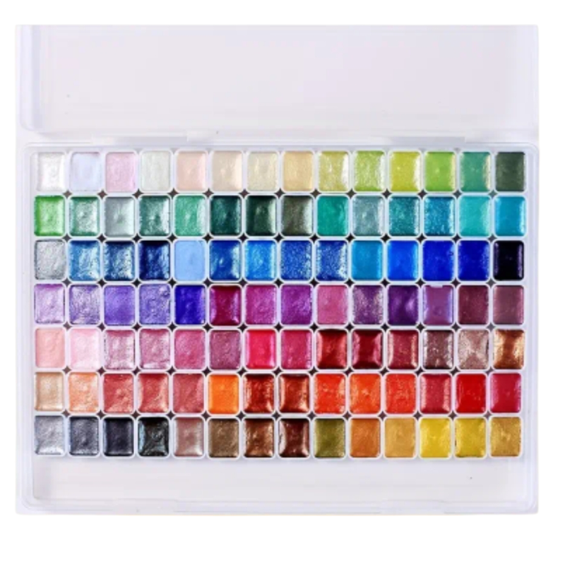 Акварельні фарби з перломутром 98 кольорів.