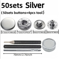 Набір для встановлення кнопок 12мм колір сріблястий