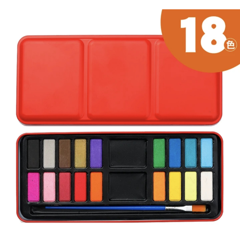 Акварельні фарби 18 кольорів.