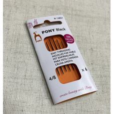 Голка Pony (Індія) для слабозорих №4/8, чорна 6 шт .