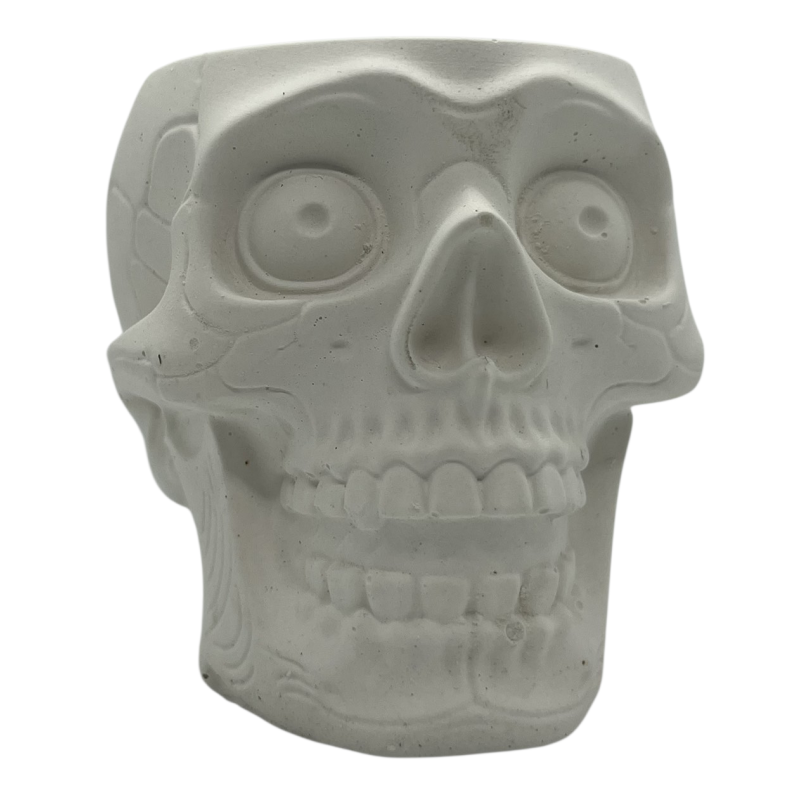 Стаканчик для олівців, свічник гіпсовий без покриття, Череп.