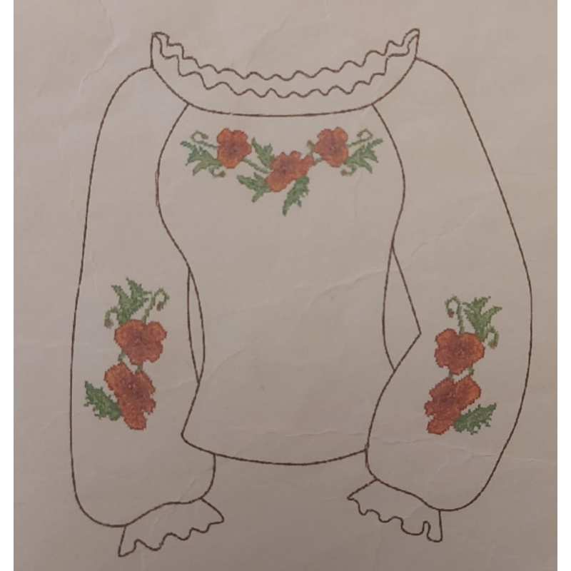 Заготівка для вишивання дитячої блузки для дівчинки Заготівка для вишивання дитячої блузки для дівчинки