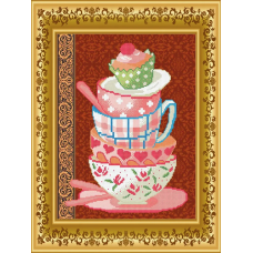 Схема для вишивання бісером. Чайний набір