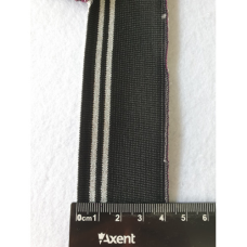 Дов“яз трикотажний 4 см чорний зі срібною смужкою