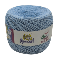 Пряжа бавовняна Ярослав 350. Колір: блакитний