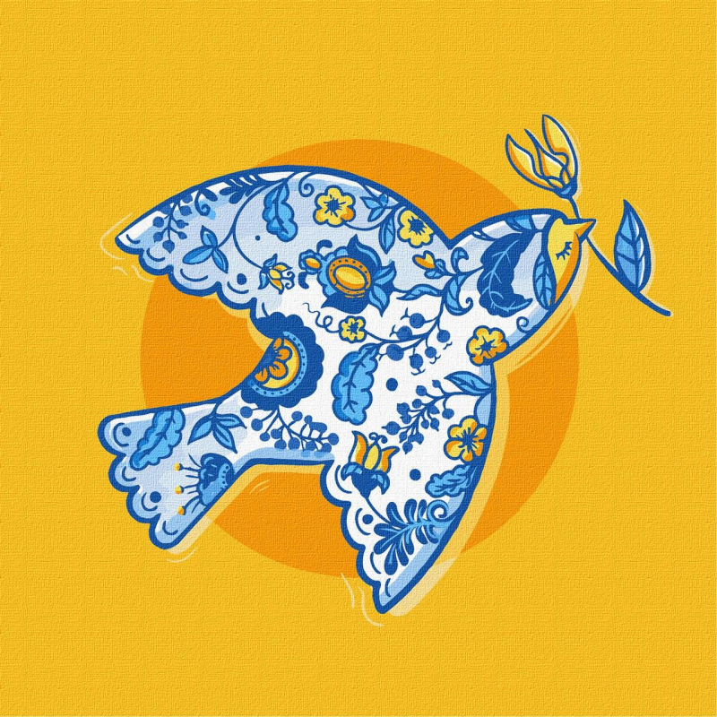 Набір для творчості картина за номерами 30Х30см. Вільний птах