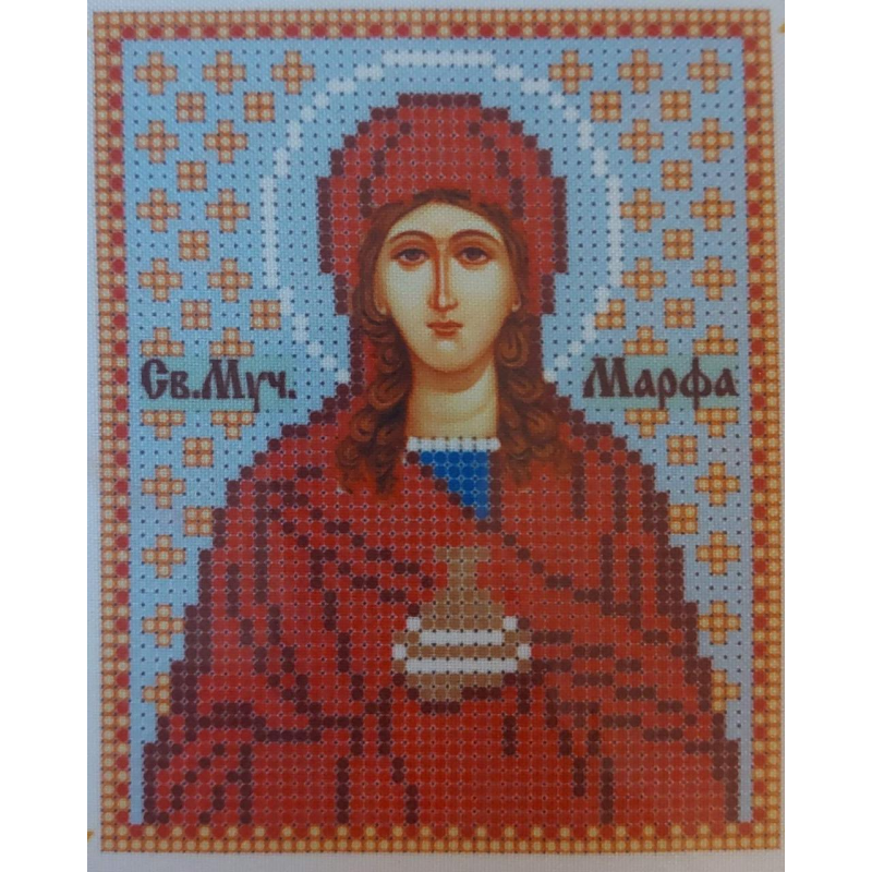 Схема для вишивання бісером ікони. Свята Марта
