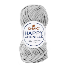 Пряжа плюшева 15 г. Happy Chenille для амігрумі, Сіра.