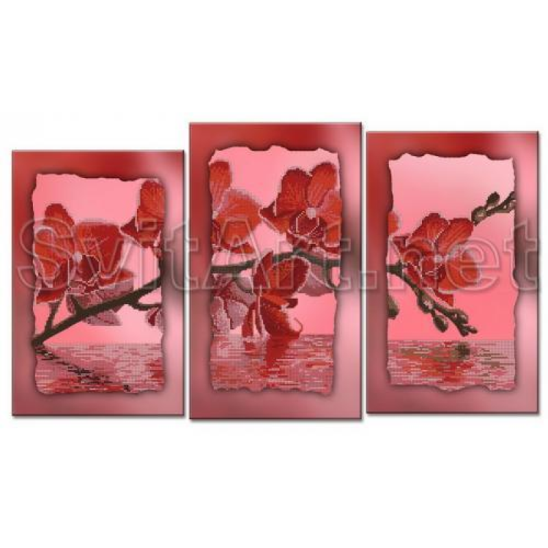 Схема для вишивання бісером на полотні з підрамкою. Орхідеї. ДЕФЕКТ