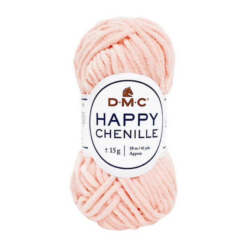 Пряжа плюшева Happy Chenille Колір: світло-рожевий