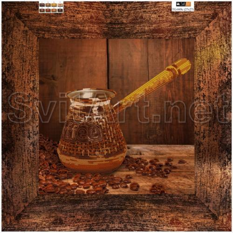 Схема для вишивання бісером на полотні з підрамкою. Кава по турецьки. Схема для вишивання бісером на полотні з підрамкою. Кава по турецьки.