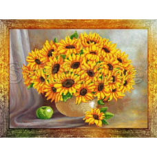 Схема для вишивання бісером на полотні з підрамкою. Соняшники.
