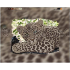 Схема для вишивання бісером на полотні з підрамкою. Ягуар