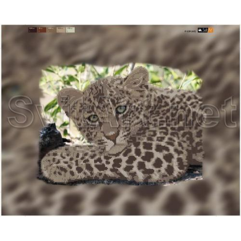 Схема для вишивання бісером на полотні з підрамкою. Ягуар Схема для вишивання бісером на полотні з підрамкою. Ягуар