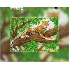 Схема для вишивання бісером на полотні з підрамкою. Ягуар