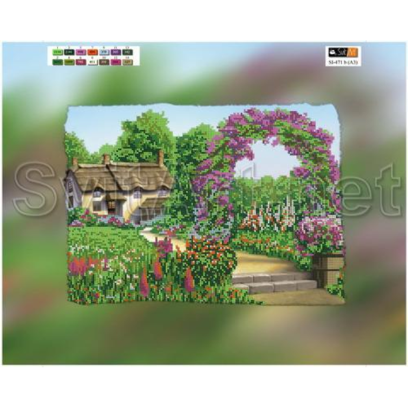 Схема для вишивання бісером на полотні з підрамкою. Милий дім Схема для вишивання бісером на полотні з підрамкою. Милий дім