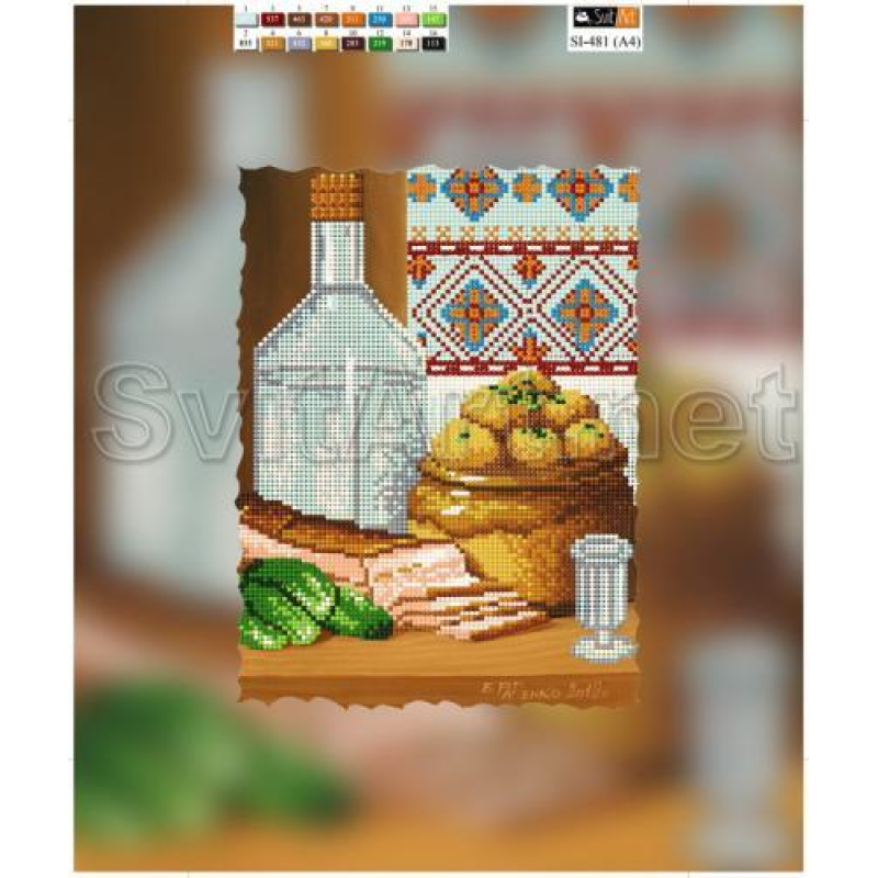 Схема для вишивання бісером на полотні з підрамкою. Сільський натюрморт 2.