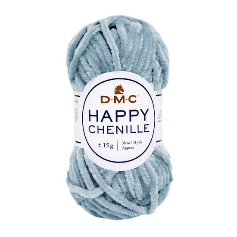 Пряжа плюшевая 15г. Happy Chenille Цвет: темно-голубой