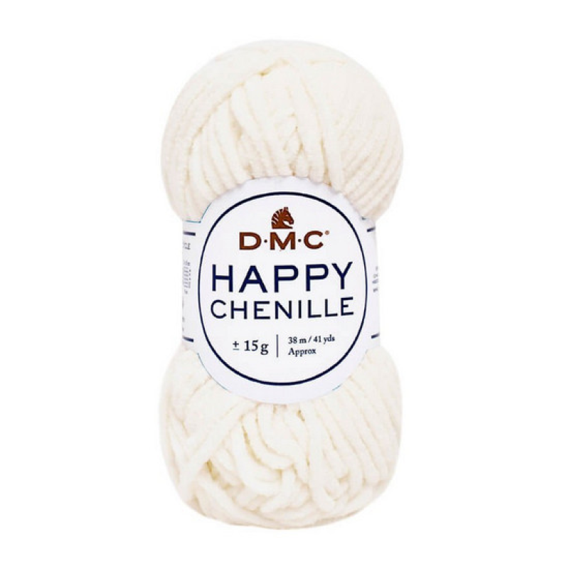 Пряжа плюшевая Happy Chenille Цвет: молочный