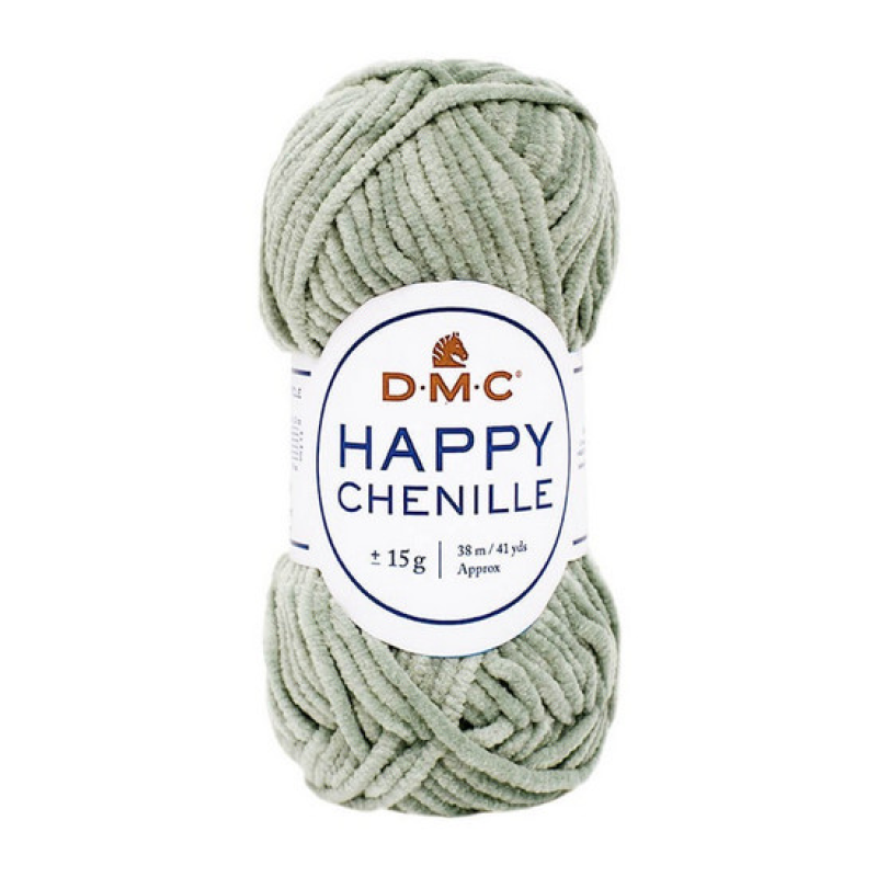 Пряжа плюшевая 15г. Happy Chenille Цвет: серый